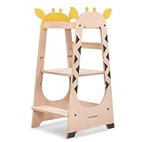 Beeloom - Torre de aprendizaje Montessori de madera, GIRAFFE TOWER, taburete de...