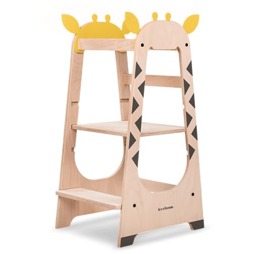 Beeloom - Torre de aprendizaje Montessori de madera, GIRAFFE TOWER, taburete de...